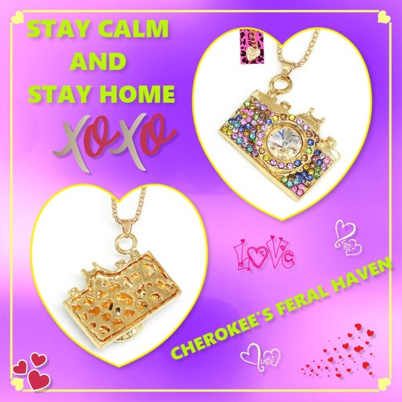 📷 Crystal Rhinestone Camera Chain Necklace📸 - Picture 2 of 11